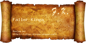 Faller Kinga névjegykártya